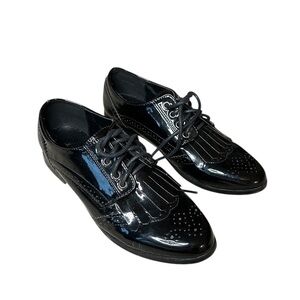 Le Chateau Black Glossy faux-leather Oxford loafers  for Women US 7